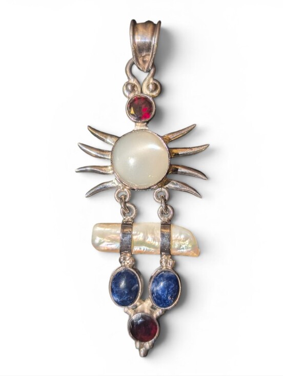 Jewelry - Sterling Silver Celestial Gemstone And Pearl Pendant